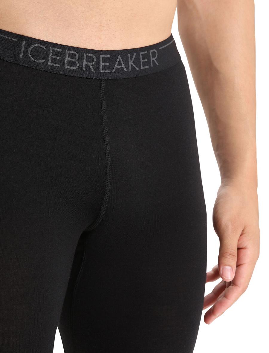 Black Icebreaker BodyfitZone™ Merino 150 Zone Thermal Men's Leggings | AU 1140ZUTG